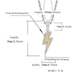 Iced Out Bling Lightning Pendants With Tennis Chain Copper Material Men's Hip Hop Jewelry Gift nowadaysfashion