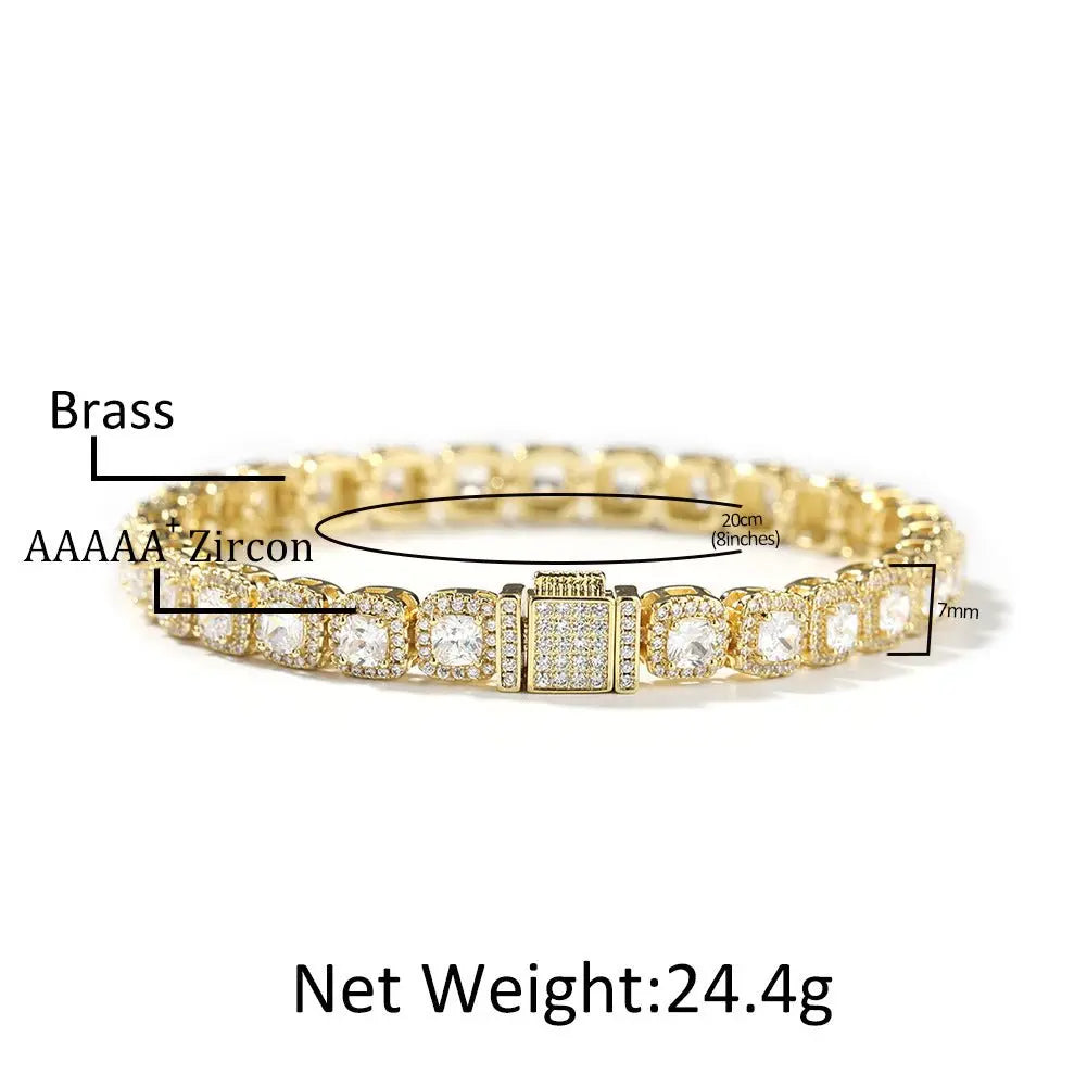Iced Out Tennis Chain Cubic Zirconia CZ Hip Hop Necklace - Blade & Thread