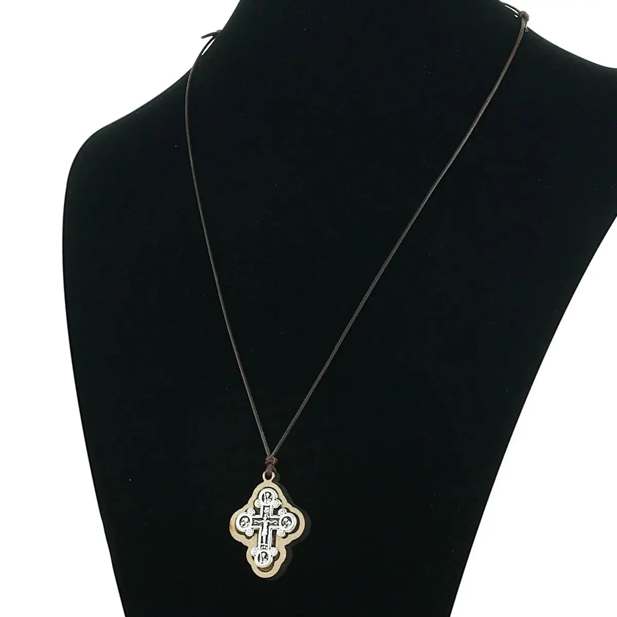 ICXC Wooden Saint Cross Pendant Necklaces nowadaysfashion