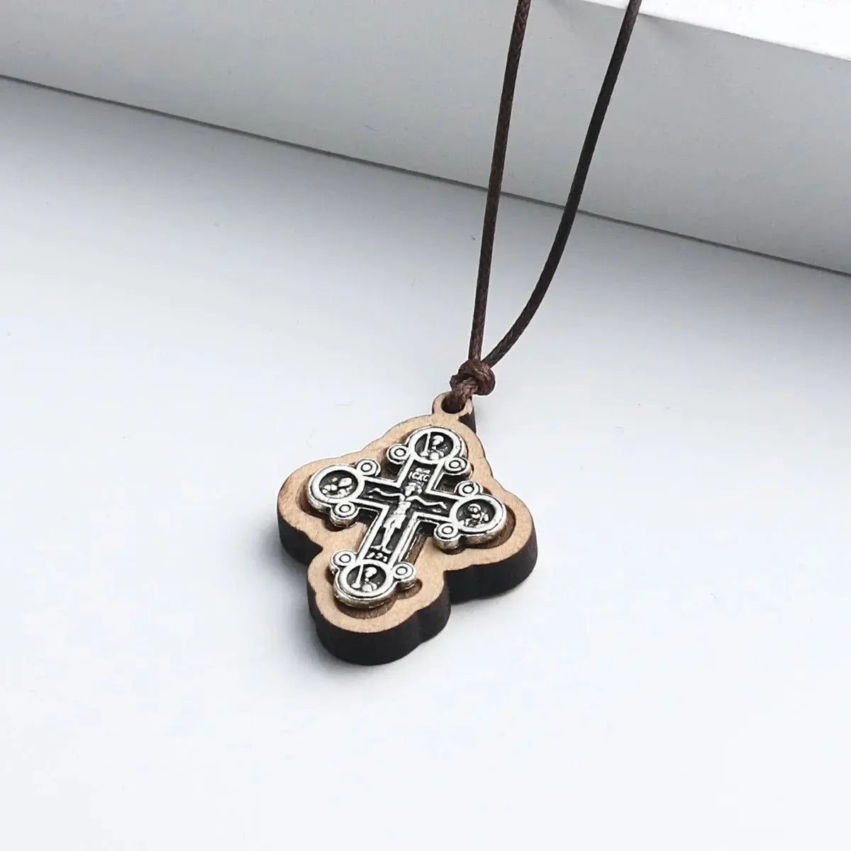 ICXC Wooden Saint Cross Pendant Necklaces - Blade & Thread