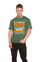 I'm a Proud Dad Men's Bamboo Viscose/Organic Cotton Short Sleeve Graphic T-Shirt Spun Bamboo