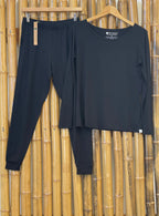 Women's Bamboo Lounge Set - Long Sleeve T-Shirt and Jogger Pants Spun Bamboo