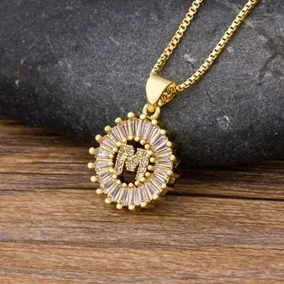 Initial Letter Necklace 26 Letters Charm Gold Name Necklace Pendant nowadaysfashion