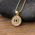 Initial Letter Necklace 26 Letters Charm Gold Name Necklace Pendant nowadaysfashion