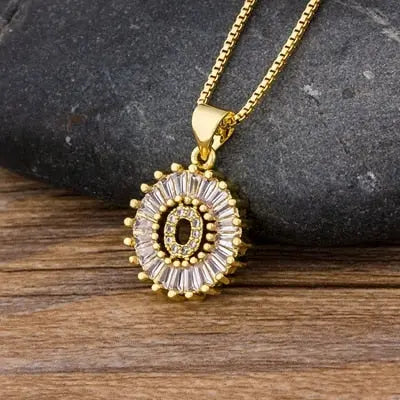 Initial Letter Necklace 26 Letters Charm Gold Name Necklace Pendant nowadaysfashion