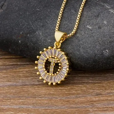 Initial Letter Necklace 26 Letters Charm Gold Name Necklace Pendant nowadaysfashion