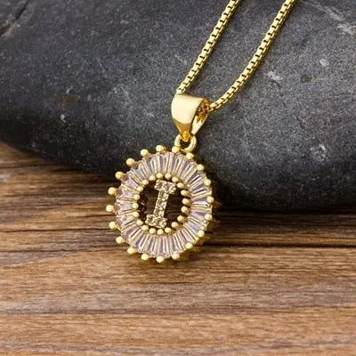 Initial Letter Necklace 26 Letters Charm Gold Name Necklace Pendant nowadaysfashion