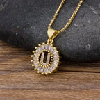 Initial Letter Necklace 26 Letters Charm Gold Name Necklace Pendant nowadaysfashion