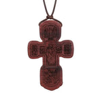 INRI red and black wood cross necklace rope chain religious nowadaysfashion