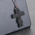 INRI red and black wood cross necklace rope chain religious nowadaysfashion