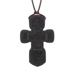 INRI red and black wood cross necklace rope chain religious nowadaysfashion