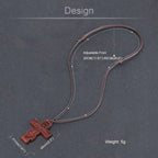INRI red and black wood cross necklace rope chain religious nowadaysfashion