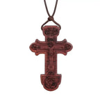 INRI red and black wood cross necklace rope chain religious nowadaysfashion