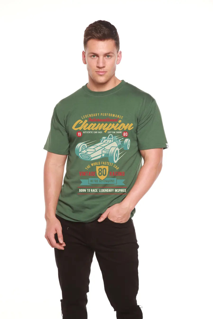 International Champion Men's Bamboo Viscose/Organic Cotton Short Sleeve Graphic T-Shirt Spun Bamboo