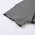 Invisible Zipper Stand Collar Short Sleeve Top Slim Fit Bottom T-Shirt nowadaysfashion