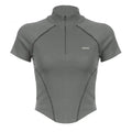 Invisible Zipper Stand Collar Short Sleeve Top Slim Fit Bottom T-Shirt nowadaysfashion