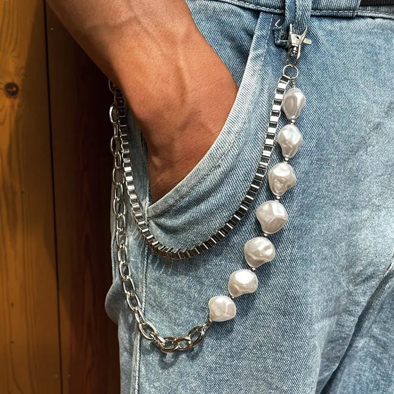 Irregular pearl double chain nowadaysfashion