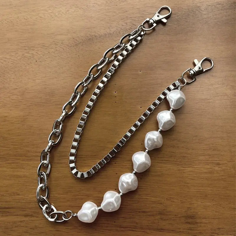 Irregular pearl double chain nowadaysfashion