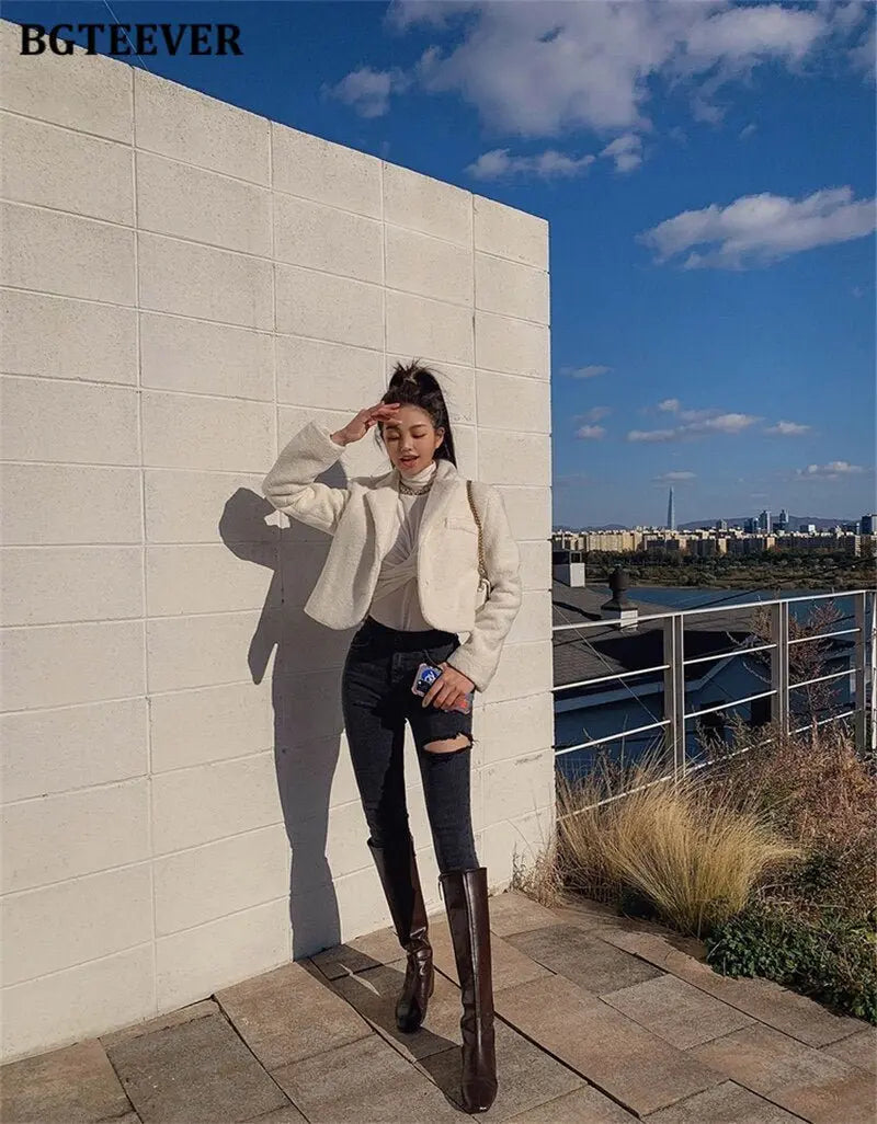 Irregular Ripped Holes Women Pencil Denim Jeans Stylish High Waist Stretched nowadaysfashion