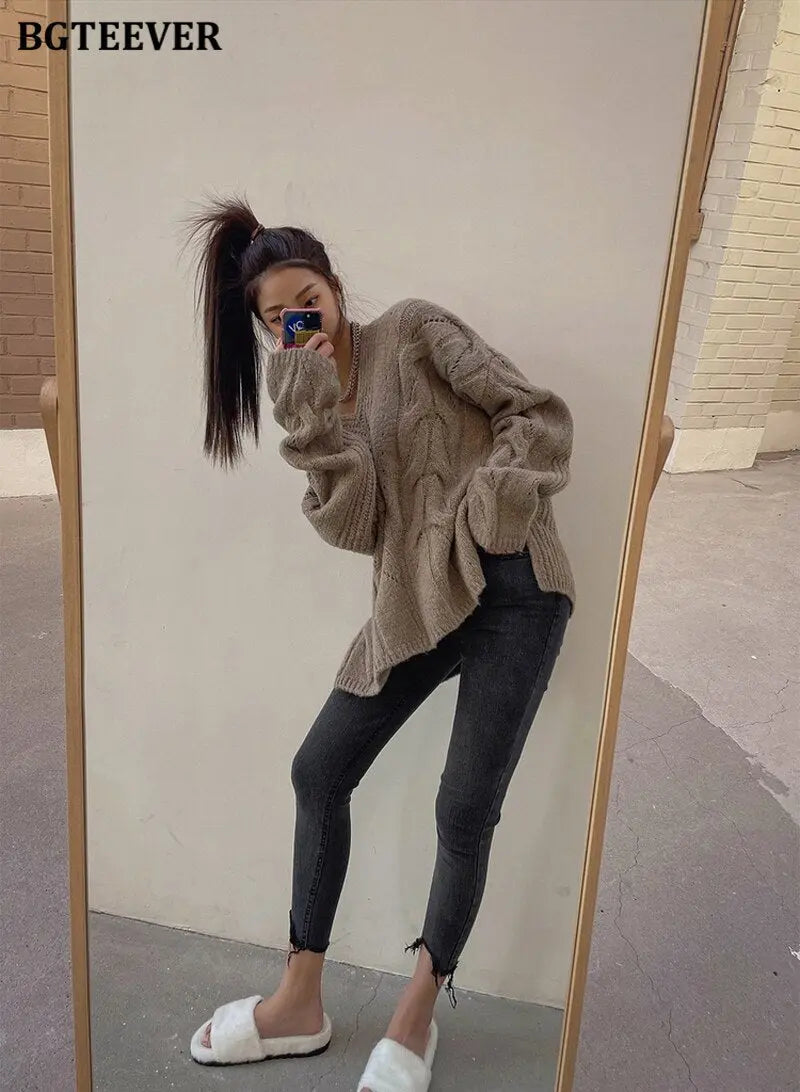 Irregular Ripped Holes Women Pencil Denim Jeans Stylish High Waist Stretched - Blade & Thread