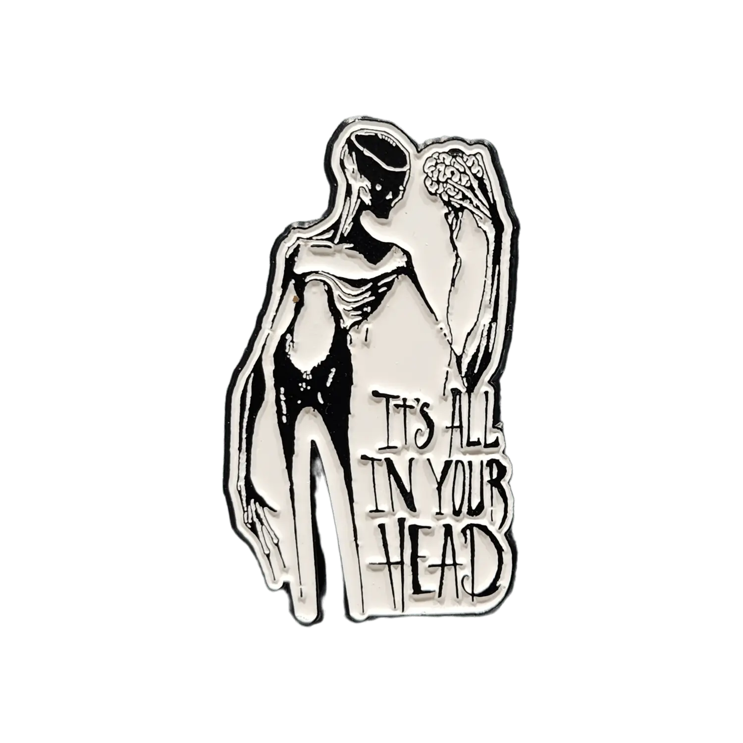 It's All In Your Head Enamel Pin Any Means Necessary Clothing