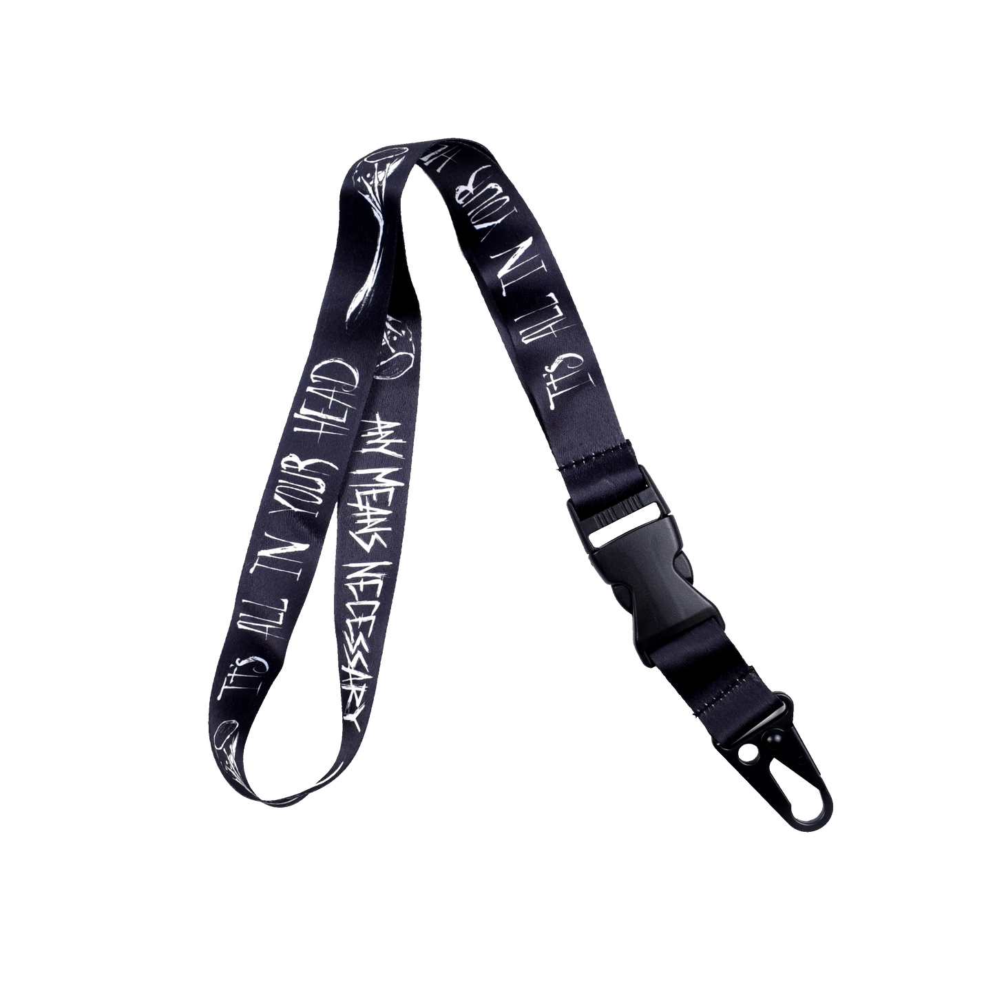 It's All In Your Head Lanyard Black Any Means Necessary Clothing