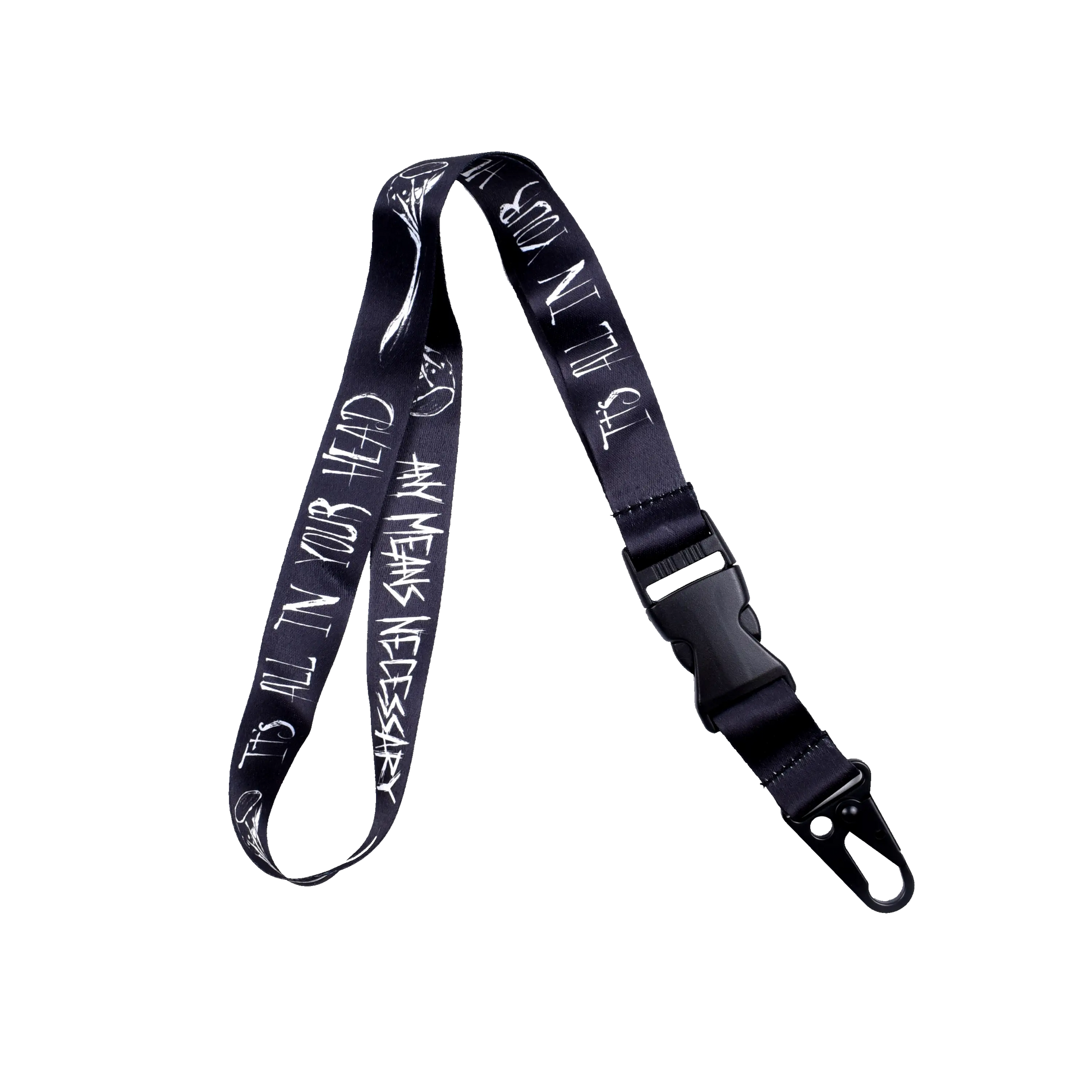 It's All In Your Head Lanyard Black Any Means Necessary Clothing