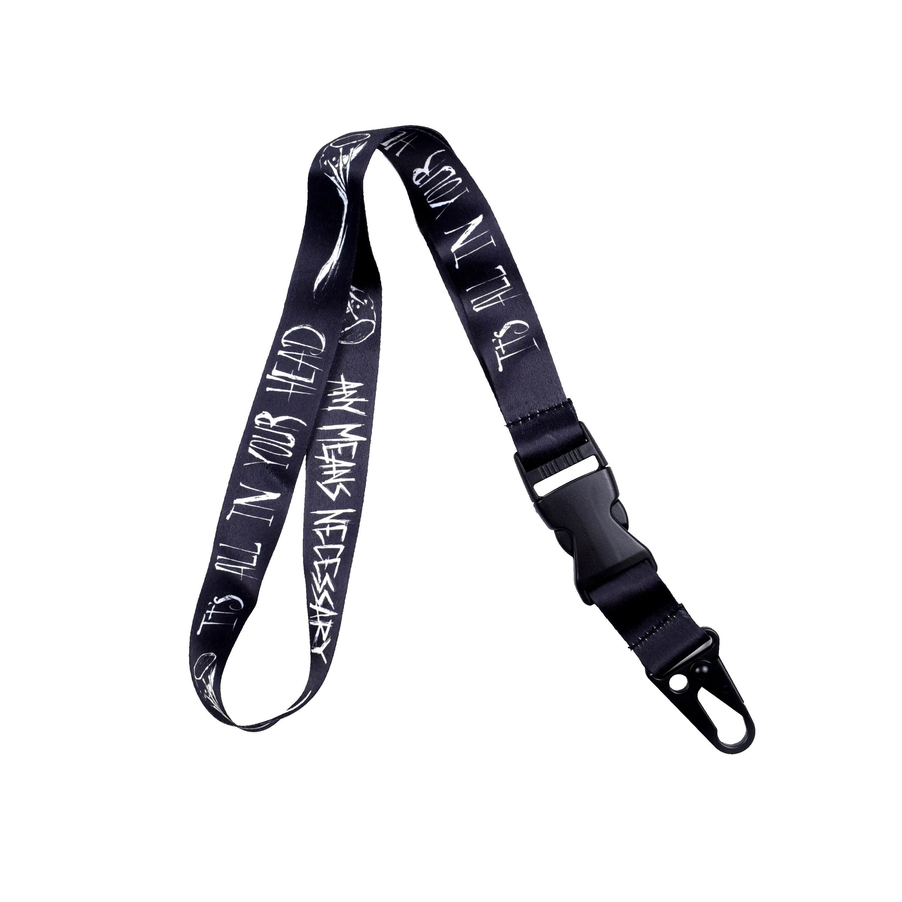 It's All In Your Head Lanyard Black Any Means Necessary Clothing