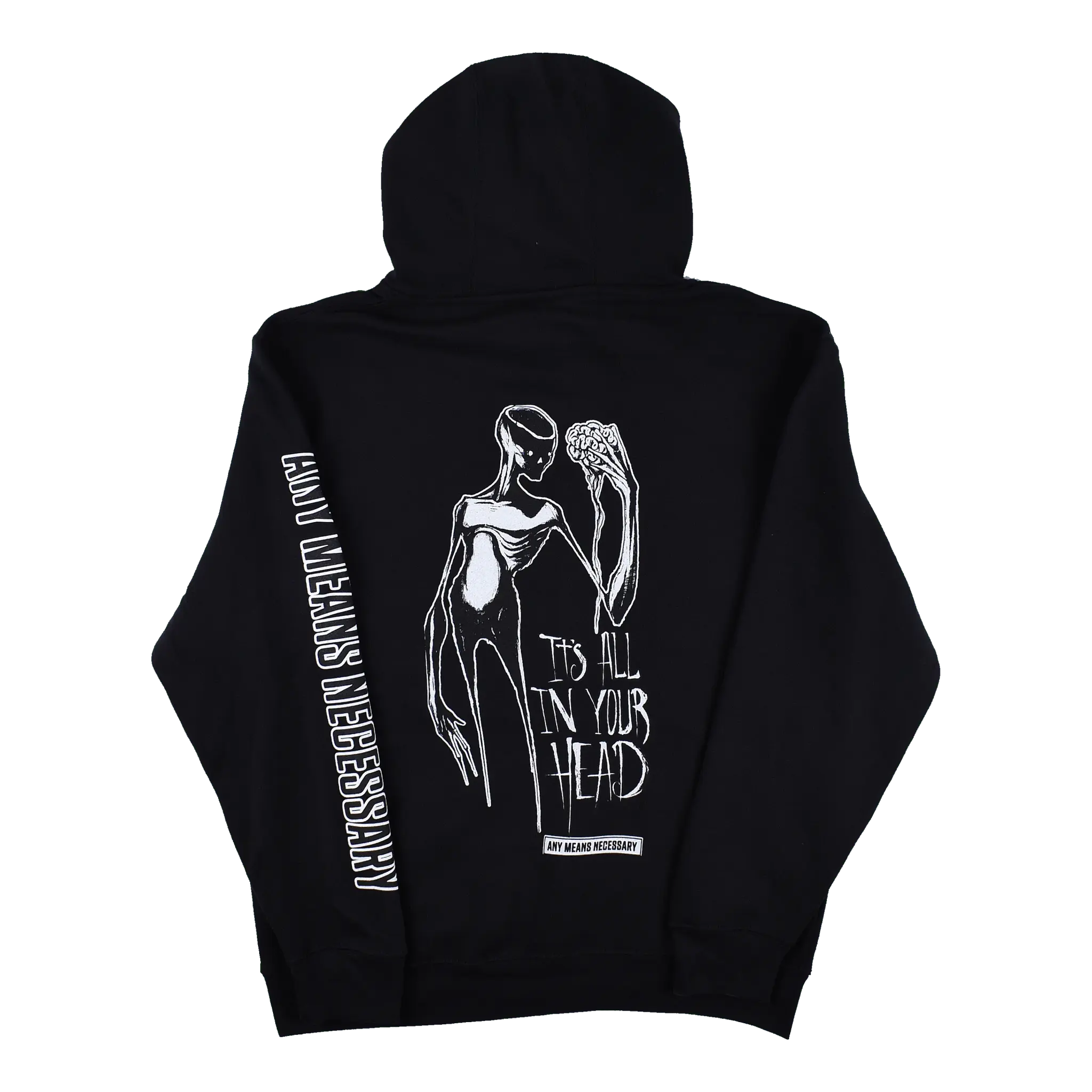 It's All In Your Head Pullover Hoodie Black Any Means Necessary Clothing
