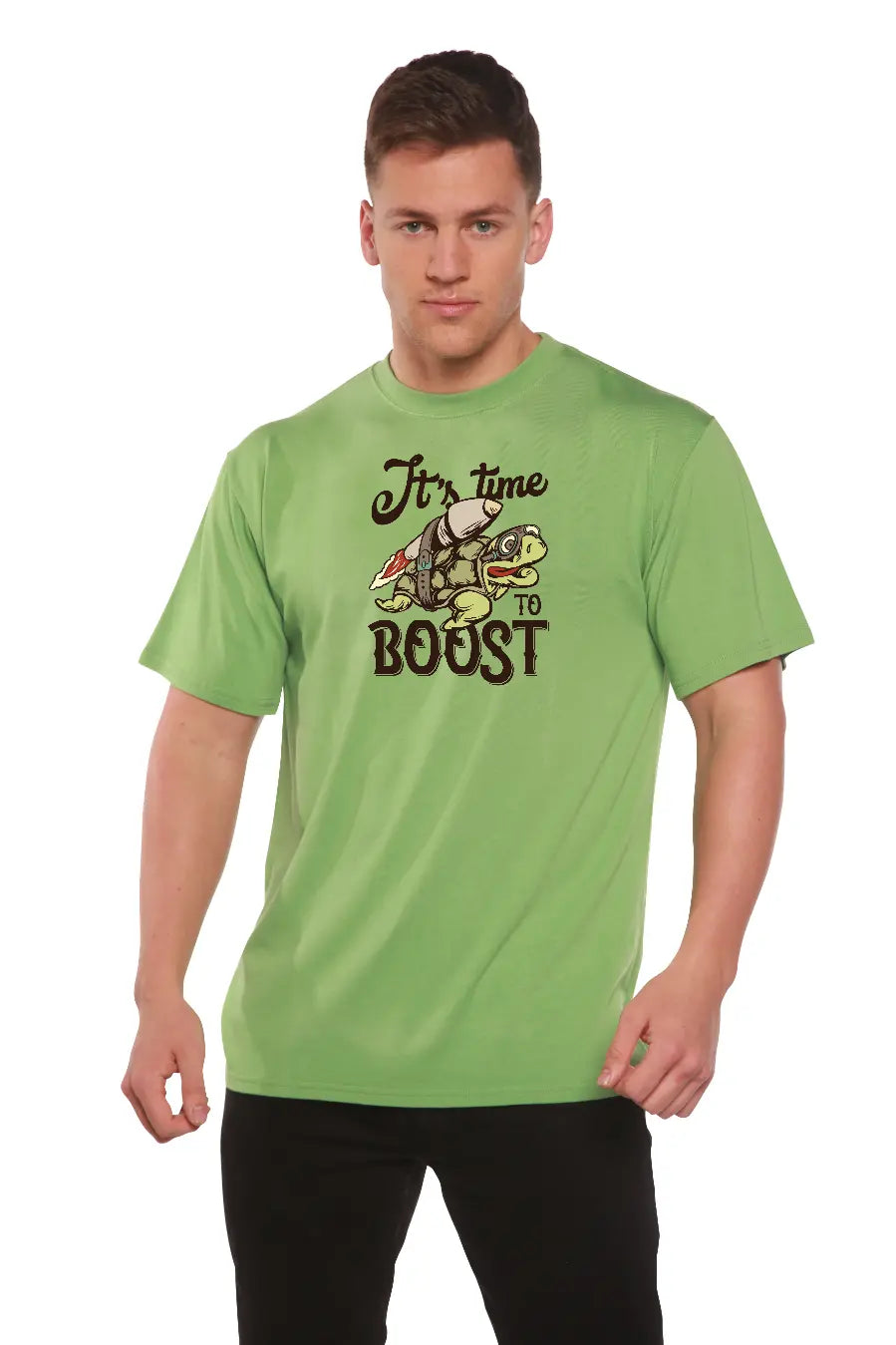 It`s time to BOOST Men's Bamboo Viscose/Organic Cotton Short Sleeve Graphic T-Shirt Spun Bamboo