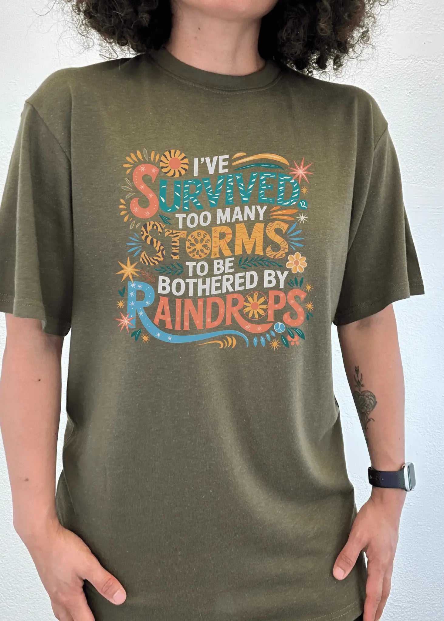 I've Survived Too Many Storms to Be Both Unisex Bamboo/Cotton Graphic T-Shirt Spun Bamboo