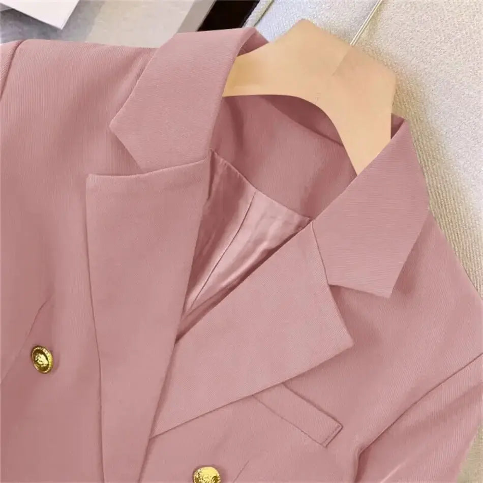 Jackets Blazer Woman Spring Autumn Solid Color Long Sleeve Tailored Collar - Blade & Thread