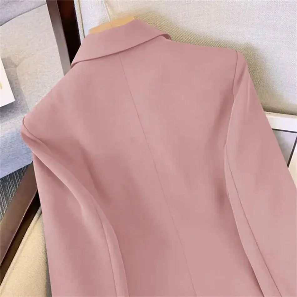 Jackets Blazer Woman Spring Autumn Solid Color Long Sleeve Tailored Collar - Blade & Thread