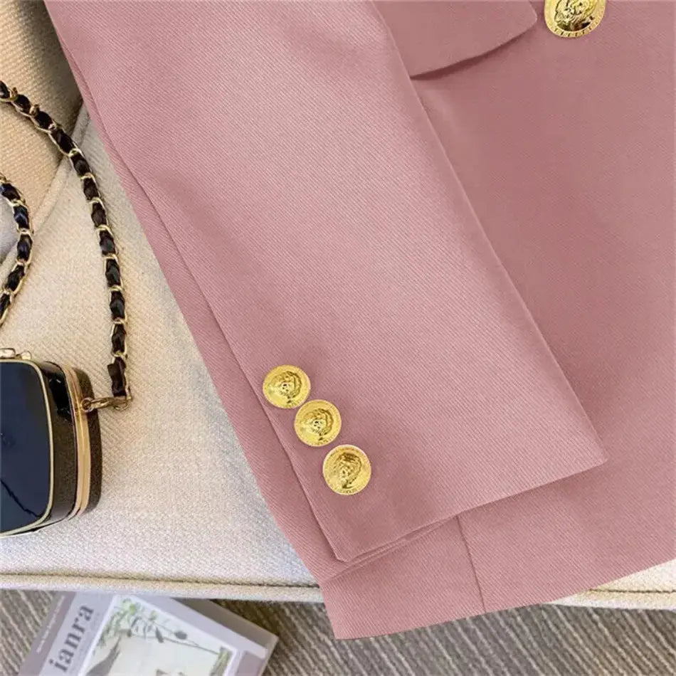 Jackets Blazer Woman Spring Autumn Solid Color Long Sleeve Tailored Collar - Blade & Thread