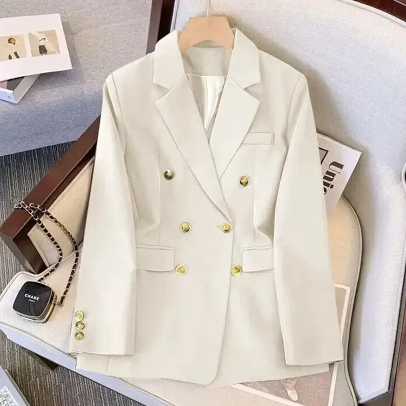 Jackets Blazer Woman Spring Autumn Solid Color Long Sleeve Tailored Collar nowadaysfashion