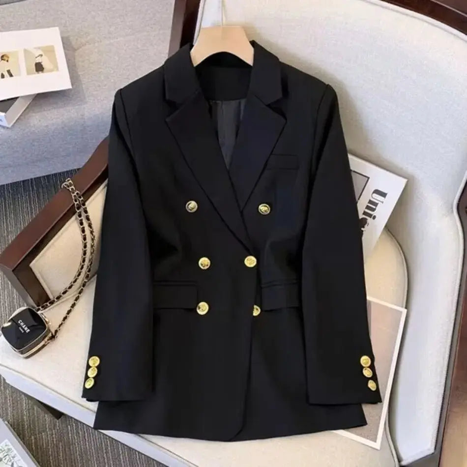 Jackets Blazer Woman Spring Autumn Solid Color Long Sleeve Tailored Collar - Blade & Thread