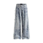 Jeans Destroyed Loose Burrs Wide Leg Bootcut Pants My Store 2