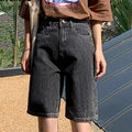 Jeans Shorts Summer High Waist Pockets Female Wide Leg Denim Shorts nowadaysfashion