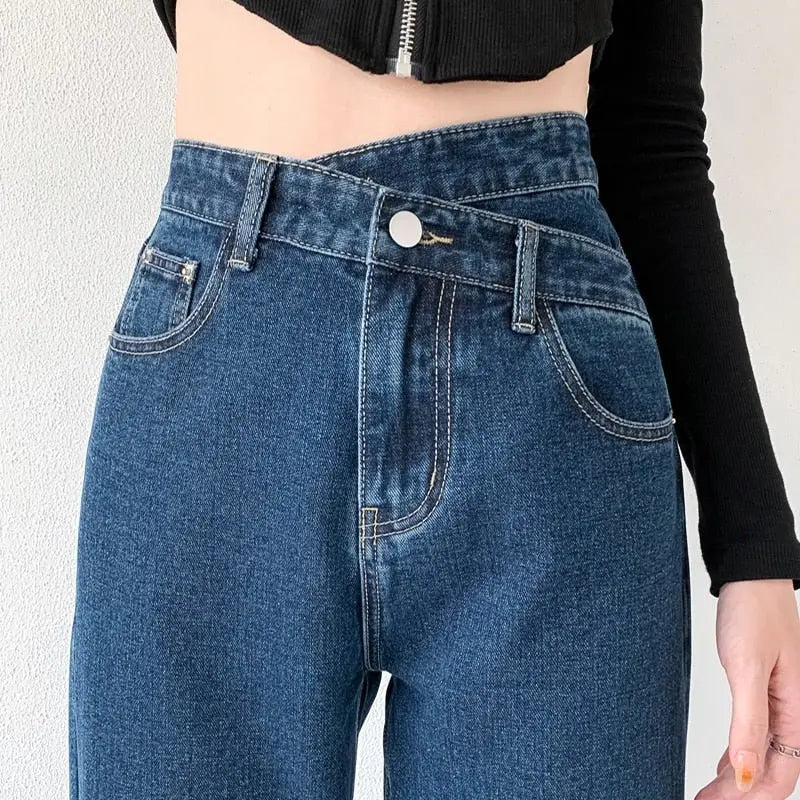 Jeans Women Wide Leg Pants Mom Femme High Waist Woman Trousers - Blade & Thread