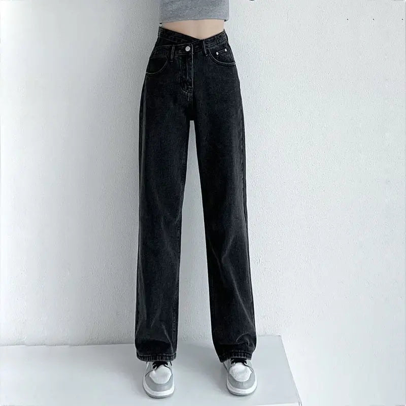 Jeans Women Wide Leg Pants Mom Femme High Waist Woman Trousers - Blade & Thread