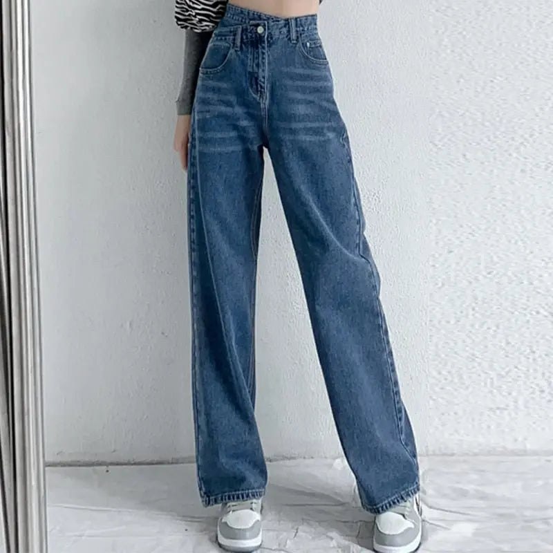 Jeans Women Wide Leg Pants Mom Femme High Waist Woman Trousers - Blade & Thread