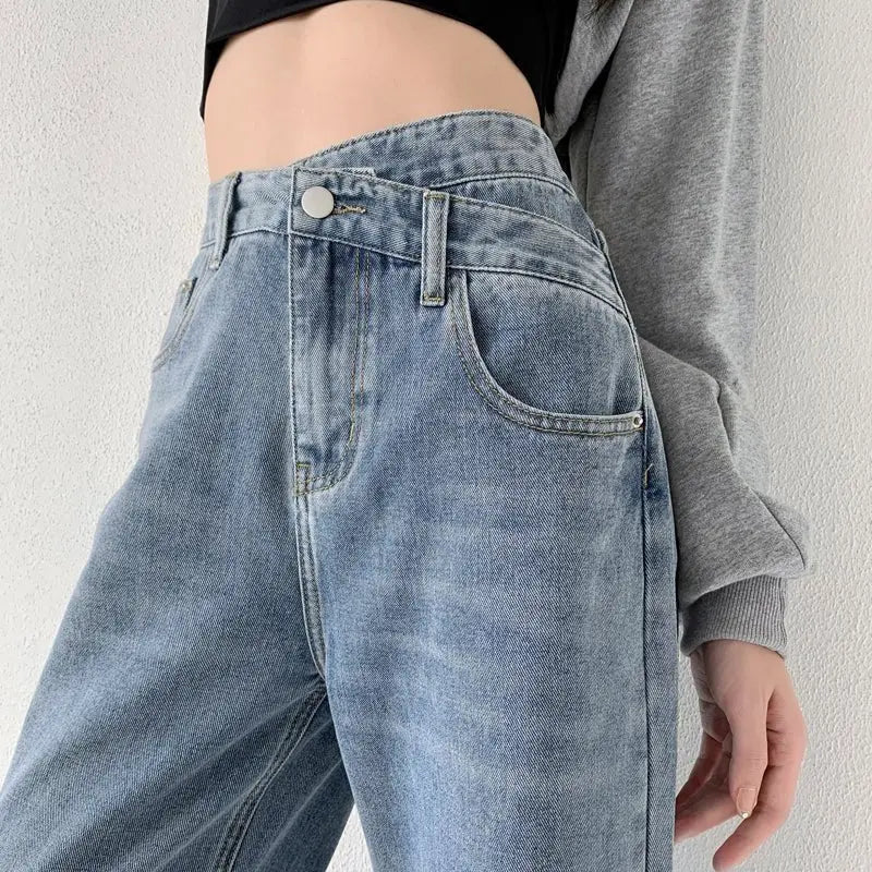 Jeans Women Wide Leg Pants Mom Femme High Waist Woman Trousers - Blade & Thread