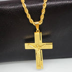 Jesus Christ Cross Necklace Gold Color Cross nowadaysfashion