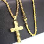 Jesus Christ Cross Necklace Gold Color Cross nowadaysfashion