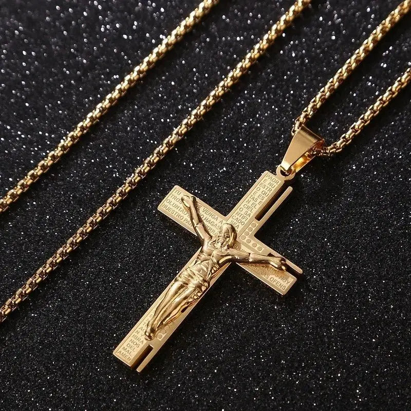 Jesus Christ Cross Necklace Gold Color Cross nowadaysfashion