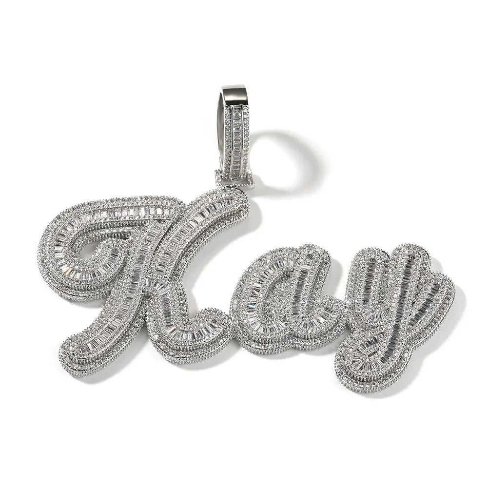 JON Stitching Diamond Letter Pendant Hip Hop Necklace nowadaysfashion