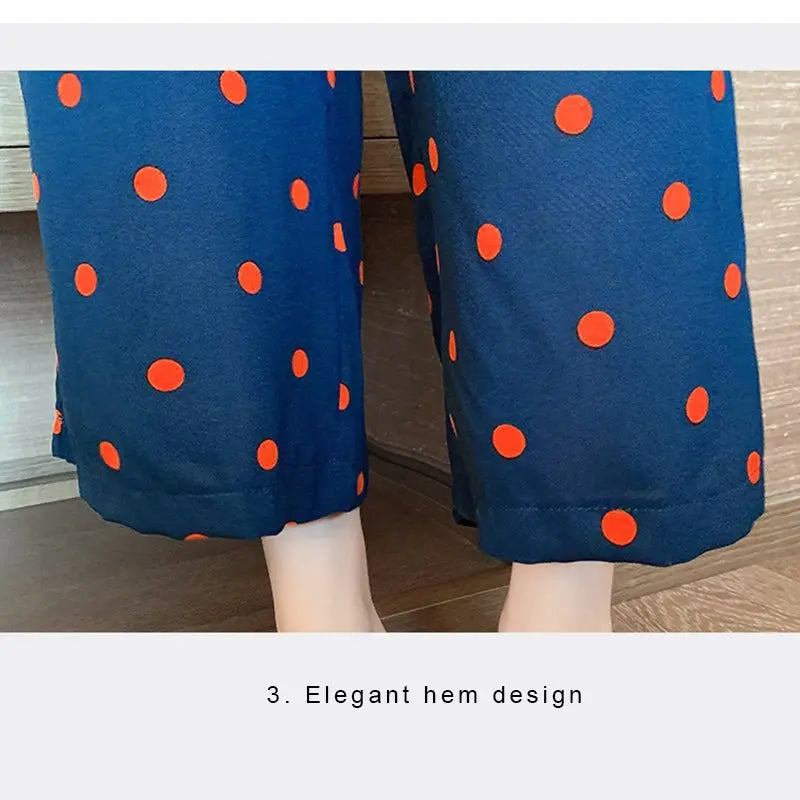 Jumpsuit Summer 2022 Long Overalls Wide Leg Pants for Women Polka Dot Rompers - Blade & Thread