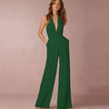 Jumpsuits for Women 2022 Sexy Polyester Backless Wide Leg Pants Sleeveless Summer Rompers nowadaysfashion