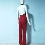 Jumpsuits for Women 2022 Sexy Polyester Backless Wide Leg Pants Sleeveless Summer Rompers nowadaysfashion