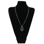 Justice Scale Iced Out CZ Hip Hop Necklace nowadaysfashion